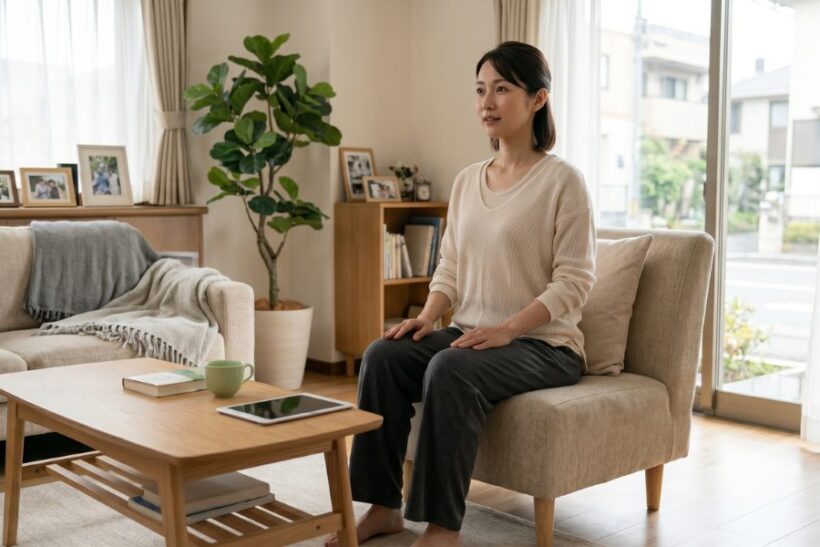 骨盤を立てて座る